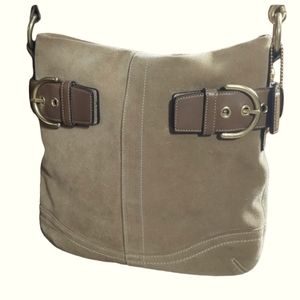 Coach Suede & Leather Crossbody Bag
